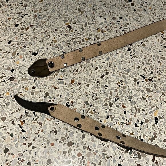 Vintage red leather serpent snake hardware belt medium m - Picture 4 of 5